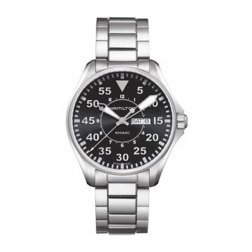 Hamilton Khaki Pilot Day Date Quartz 42 Stainl;ess Steel / Black / Bracelet