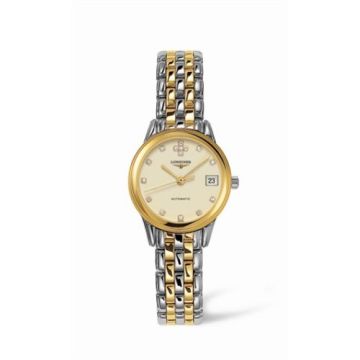 Longines Flagship 26 Automatic Two Tone Cream Diamond