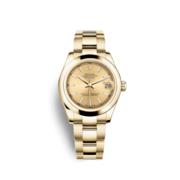 Rolex Datejust 31 Yellow Gold Domed / Oyster / Champagne
