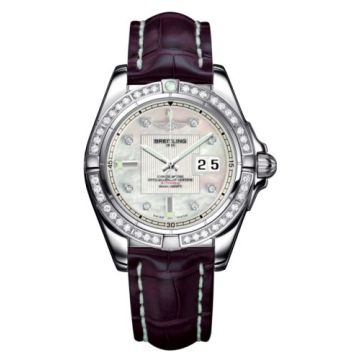 Breitling Galactic 41 Stainless Steel / Diamond / Pearl Diamond / Croco