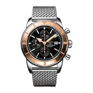 Breitling Superocean Heritage 46 Chronograph Stainless Steel / Red Gold  / Black /  Milanese