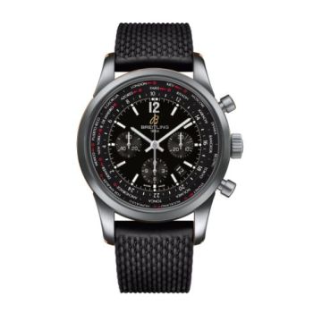 Breitling Transocean Chronograph Unitime Pilot Stainless Steel / Black / Rubber