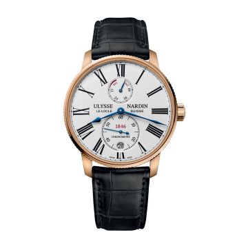 Ulysse Nardin Marine Torpilleur Rose Gold / White / Alligator