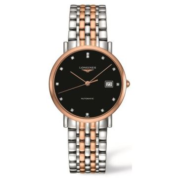 Longines Elegant Collection Automatic 37 Stainless Steel / Red Gold / Black