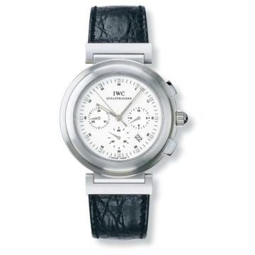 IWC Schaffhausen Da Vinci SL Chronograph MecaQuartz Stainless Steel Brushed / White / Croco