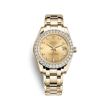 Rolex Datejust Pearlmaster 34 Yellow Gold Diamond Champagne Diamonds