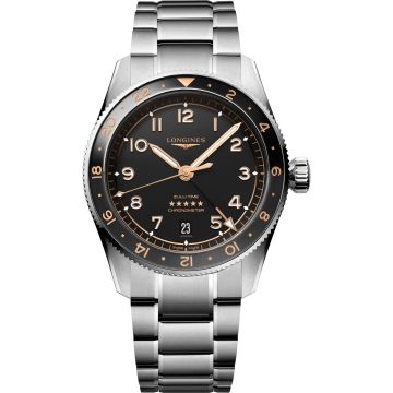 Longines Spirit Zulu Time 39 Stainless Steel / Black / Bracelet