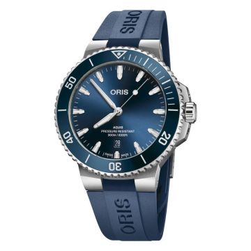 Oris Aquis Date 43.5 Stainless Steel / Blue / Rubber