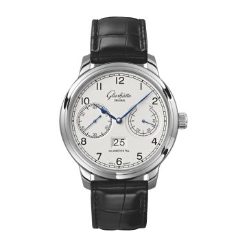 Glashütte Original Senator Observer Stainless Steel / Silver / Alligator / Folding