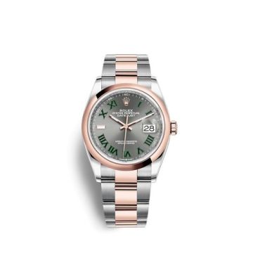 Rolex Datejust 36 Stainless Steel / Everose / Domed / Slate - Roman / Oyster