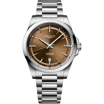Longines Conquest 41 Stainless Steel / Brown / Bracelet