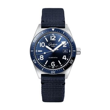 Glashütte Original SeaQ Date Stainless Steel / Blue / Synthetic - Folding