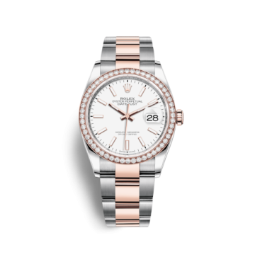 Rolex Datejust 36 Stainless Steel / Everose / Diamond / White / Oyster