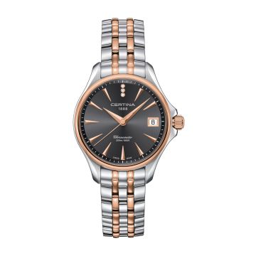 Certina DS Action Diamonds 33.8 Stainless Steel - Rose Gold / Grey