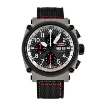 Formex Pilot Automatic Chronograph Sandblasted / Carbon Fibre / Calf