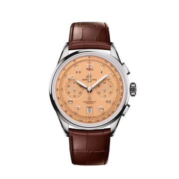 Breitling Premier B01 Chronograph 42 Stainless Steel / Pink / Alligator - Matte