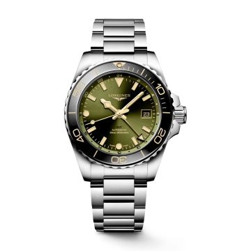 Longines Hydroconquest GMT 41 Stainless Steel / Green / Bracelet