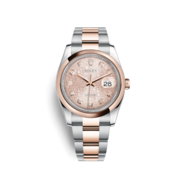 Rolex Datejust 36 Rolesor Everose Domed / Oyster / Pink Computer Diamonds