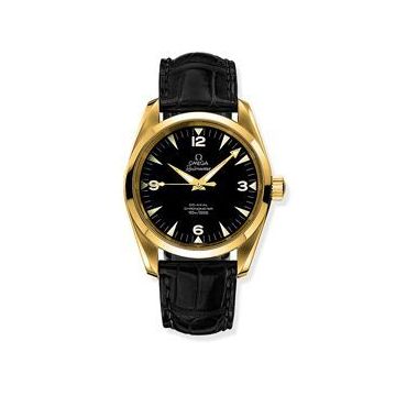 Omega Seamaster Aqua Terra 150M Co-Axial 39.2 Railmaster Yellow Gold / Brown Alligator / China Train