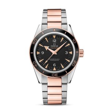Omega Seamaster 300 Master Co-Axial Stainless Steel  / Sedna Gold / Black / Bracelet