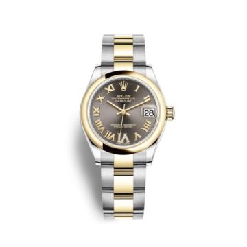 Rolex Datejust 31 Stainless Steel / Yellow Gold / Domed / Grey - Roman / Oyster