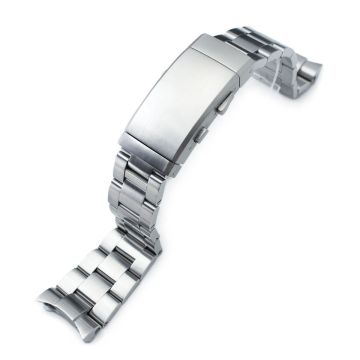 Super-O Boyer Watch Band for Seiko SKX007 SKX009 SKX011, Stainless Steel - Brushed, 18mm Wetsuit Ratchet Diver Clasp - 10mm