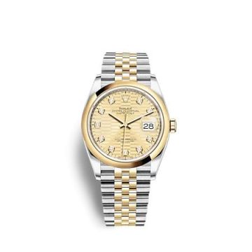 Rolex Datejust 36 Stainless Steel  - Yellow Gold - Domed / Champagne - Fluted - Diamond / Jubilee