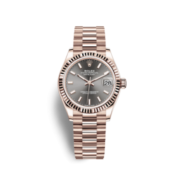 Rolex Datejust 31 Rose Gold / Fluted / Grey / President