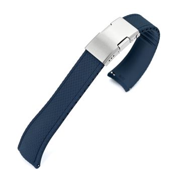 FKM41 Navy Blue Quick Release Titanium Slinea Clasp FKM Rubber Watch Band, 20mm or 22mm - 20mm