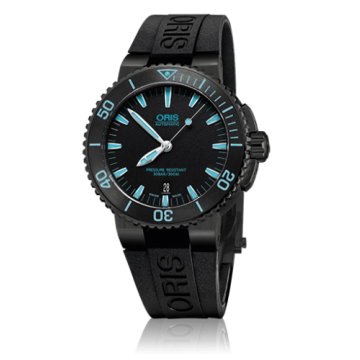 Oris Aquis Date 43 DLC / Black / Rubber