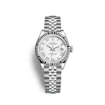 Rolex Lady-Datejust 28 Stainless Steel Fluted / White - Roman / Jubilee