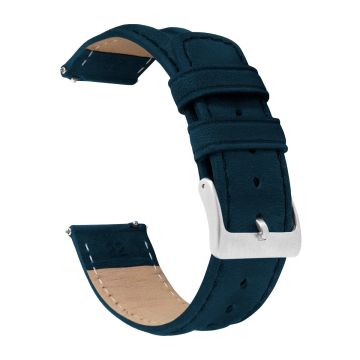 Classic Horween Leather Navy Blue Watch Band - 22mm