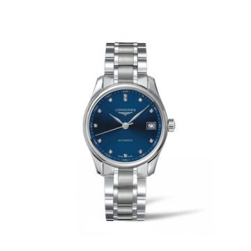 Longines Master Collection Date 34 Stainless Steel / Blue - Diamond / Bracelet