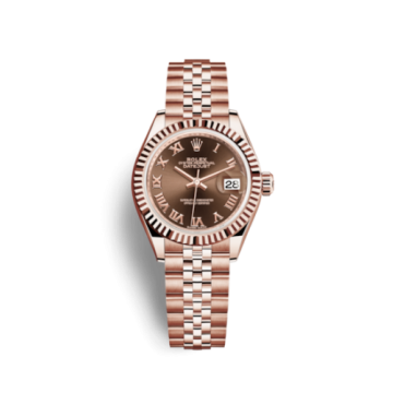 Rolex Lady-Datejust 28 Everose Fluted / Jubilee / Chocolate Roman