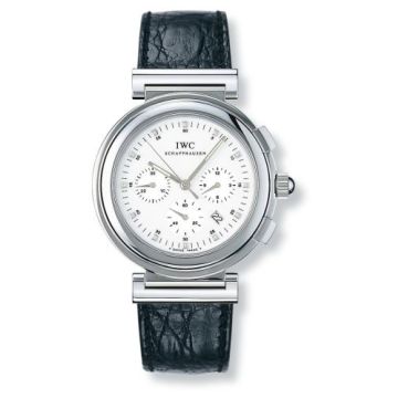 IWC Schaffhausen Da Vinci SL Chronograph MecaQuartz Stainless Steel / White / Croco
