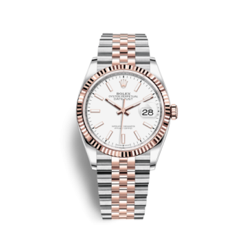 Rolex Datejust 36 Stainless Steel / Everose / Fluted / White / Jubilee