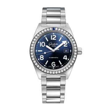 Glashütte Original SeaQ Date Stainless Steel / Diamond / Blue / Bracelet