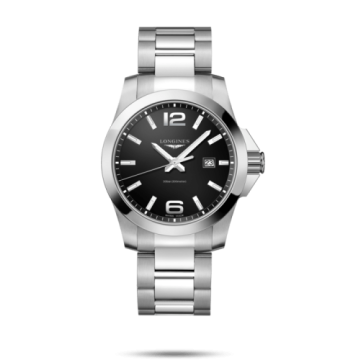 Longines Conquest Quartz 43 Stainless Steel / Black / Bracelet