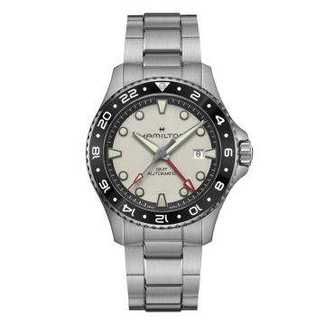 Hamilton Khaki Navy Scuba Automatic GMT 43 Stainless Steel / White / Bracelet