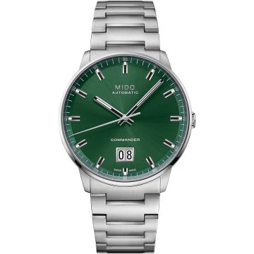 Mido Commander Big Date Stainless Steel / Green / Bracelet