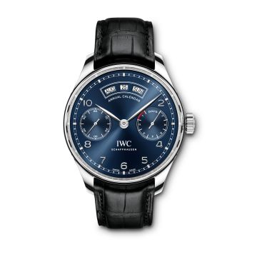 IWC Schaffhausen Portugieser Annual Calendar Stainless Steel / Blue