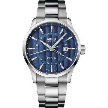 Mido Multifort Dual Time  Stainless Steel / Blue / Bracelet