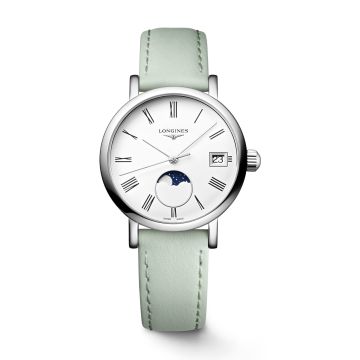 Longines Elegant Collection Moonphase 30 Stainless Steel / White