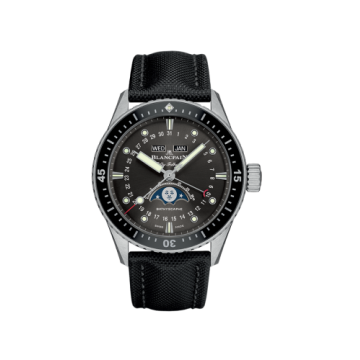 Blancpain Fifty Fathoms Bathygraphe Quantième Complet Black / Grey / Black Canvas