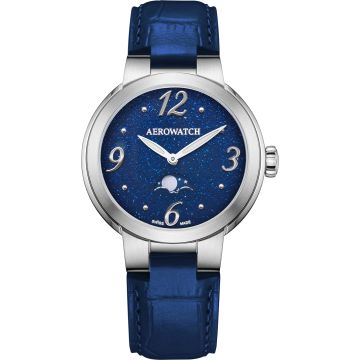 Aerowatch Harmonie Lady Moon Phase Blue 35mm