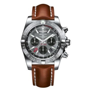 Breitling Chronomat 44 GMT Stainless Steel / Blackeye Grey / Calf