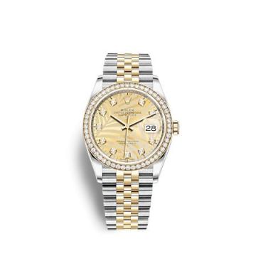Rolex Datejust 36 Stainless Steel  - Yellow Gold - Diamond / Champagne - Palm - Diamond / Jubilee