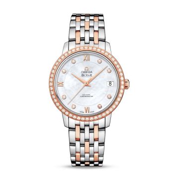 Omega De Ville Prestige Co-Axial 32.7 Stainless Steel / Red Gold / Diamond / MOP / Bracelet