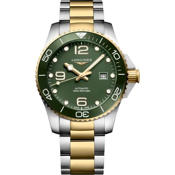 Longines HydroConquest 43 Automatic Stainless Steel - Yellow Gold / Green / Bracelet