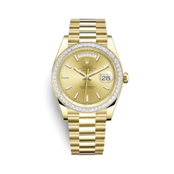Rolex Day-Date 40 Yellow Gold - Baguette / Champagne